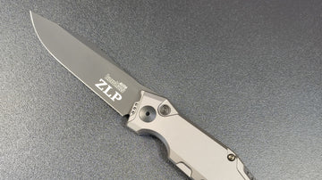 Kershaw knife with initials in white engraving finish
